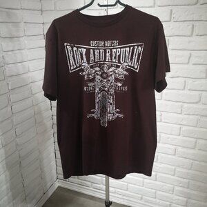 Rock & Republic The Iconic Tee Men's Size Large Burgundy T-shirt